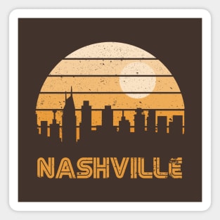 Retro Sunset Nashville Magnet